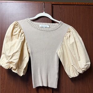 Stylish Beige Puff Sleeve Top
